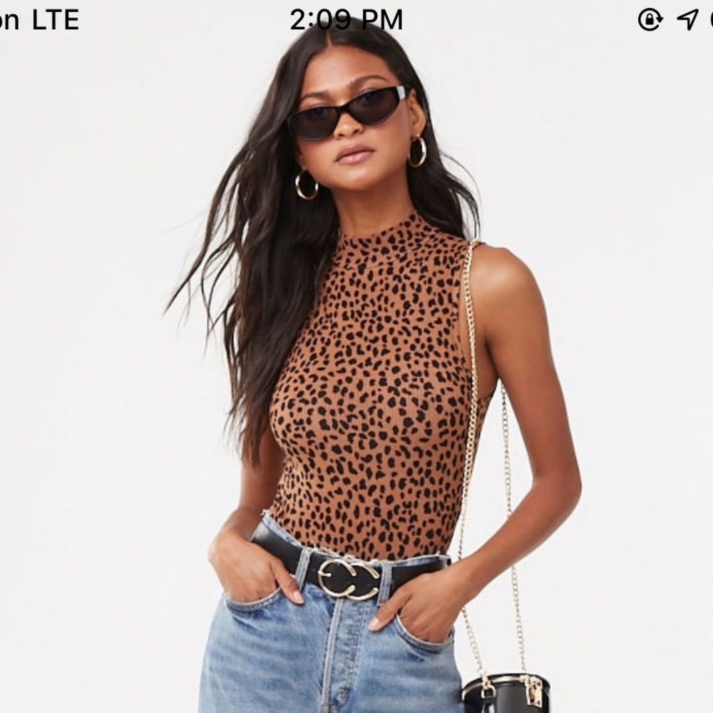FOREVER 21 F21 leopard bodysuit